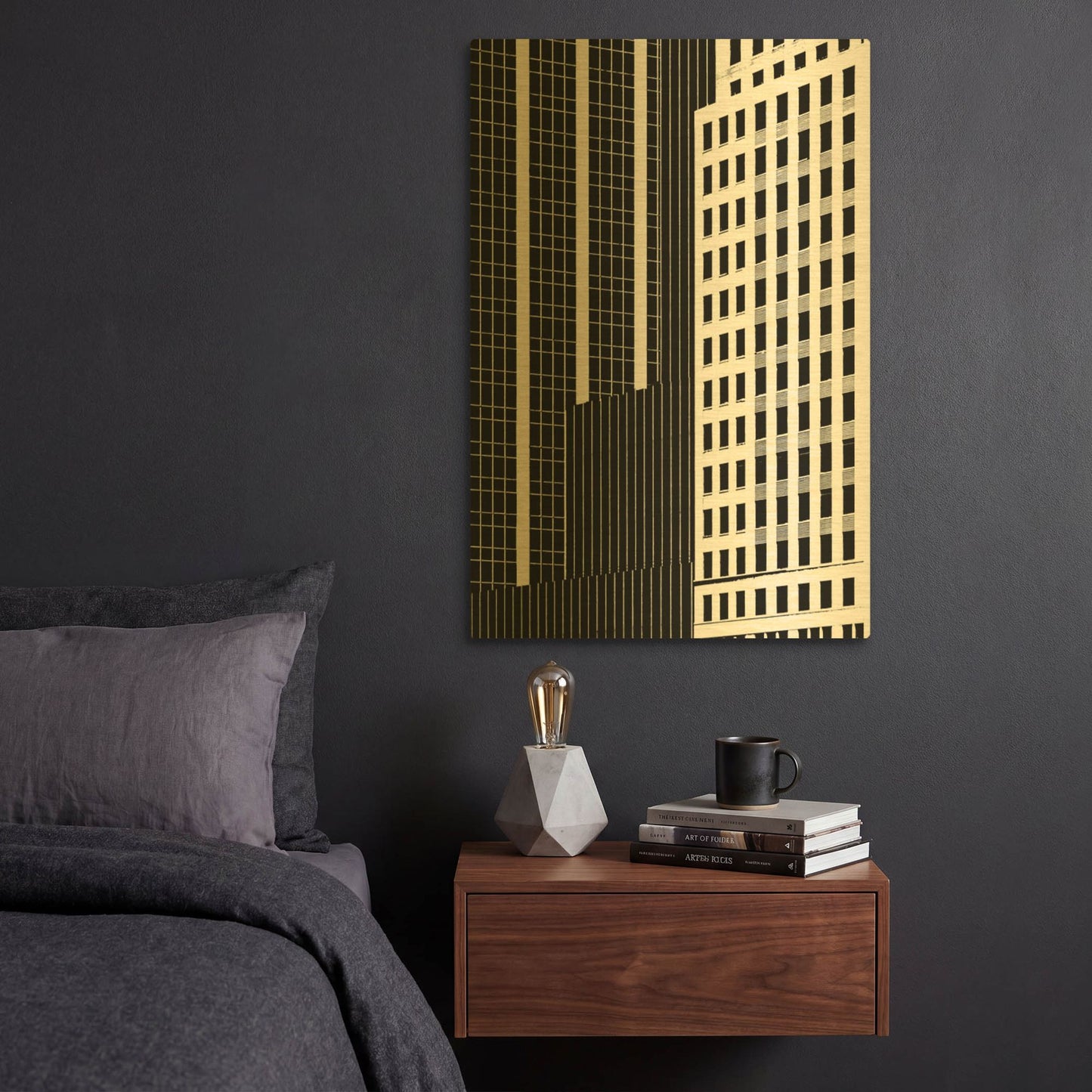 'NYC in Pure B&W II' By Jeff Pica Gold Metal Wall Art