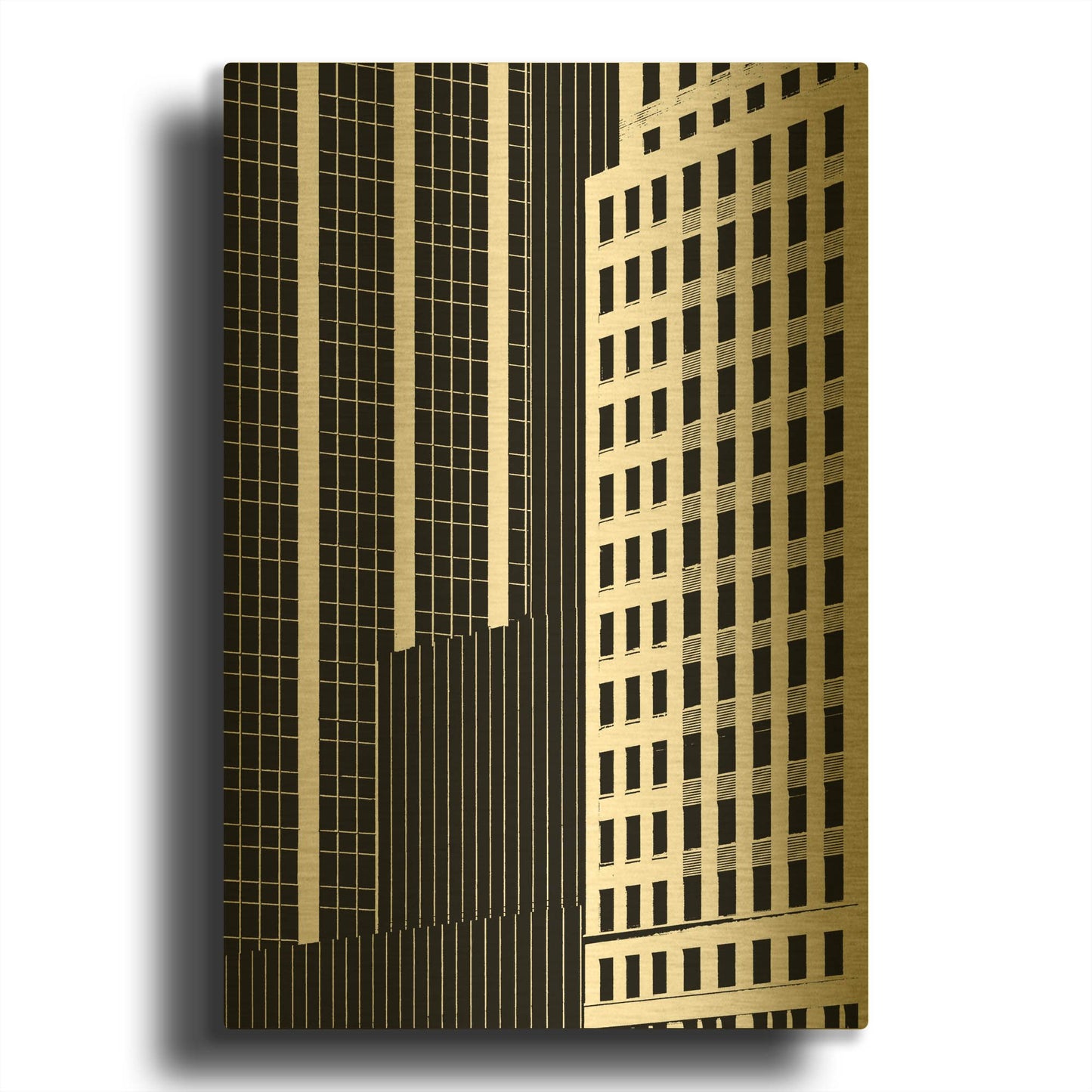 'NYC in Pure B&W II' By Jeff Pica Gold Metal Wall Art