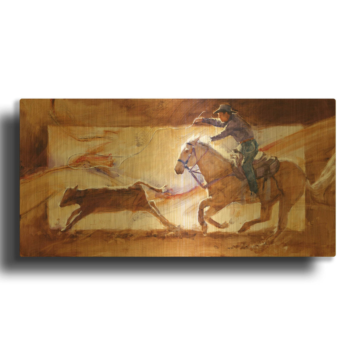 'Chasin' By J. E. Knauf Gold Metal Wall Art