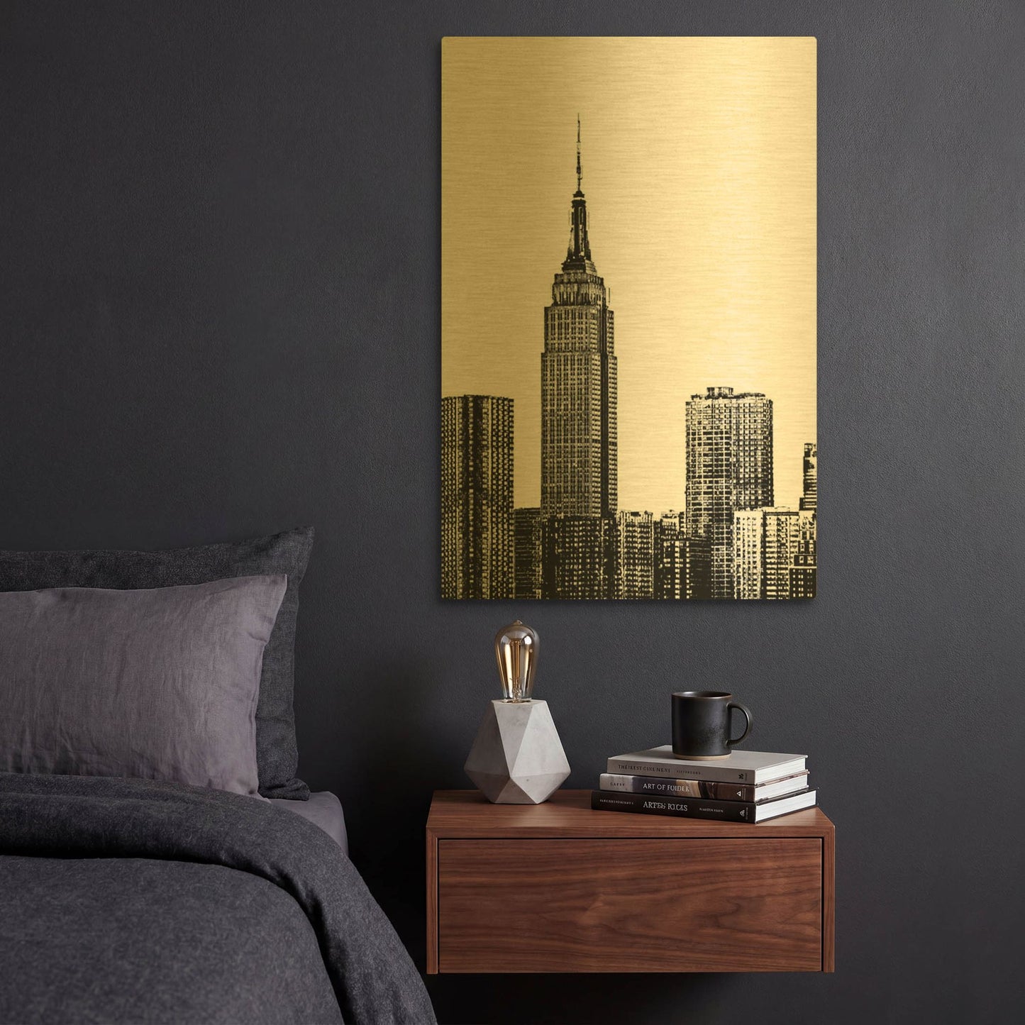 'NYC in Pure B&W XVIII' By Jeff Pica Gold Metal Wall Art