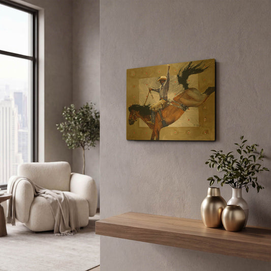 'On The Clock' By J. E. Knauf Gold Metal Wall Art