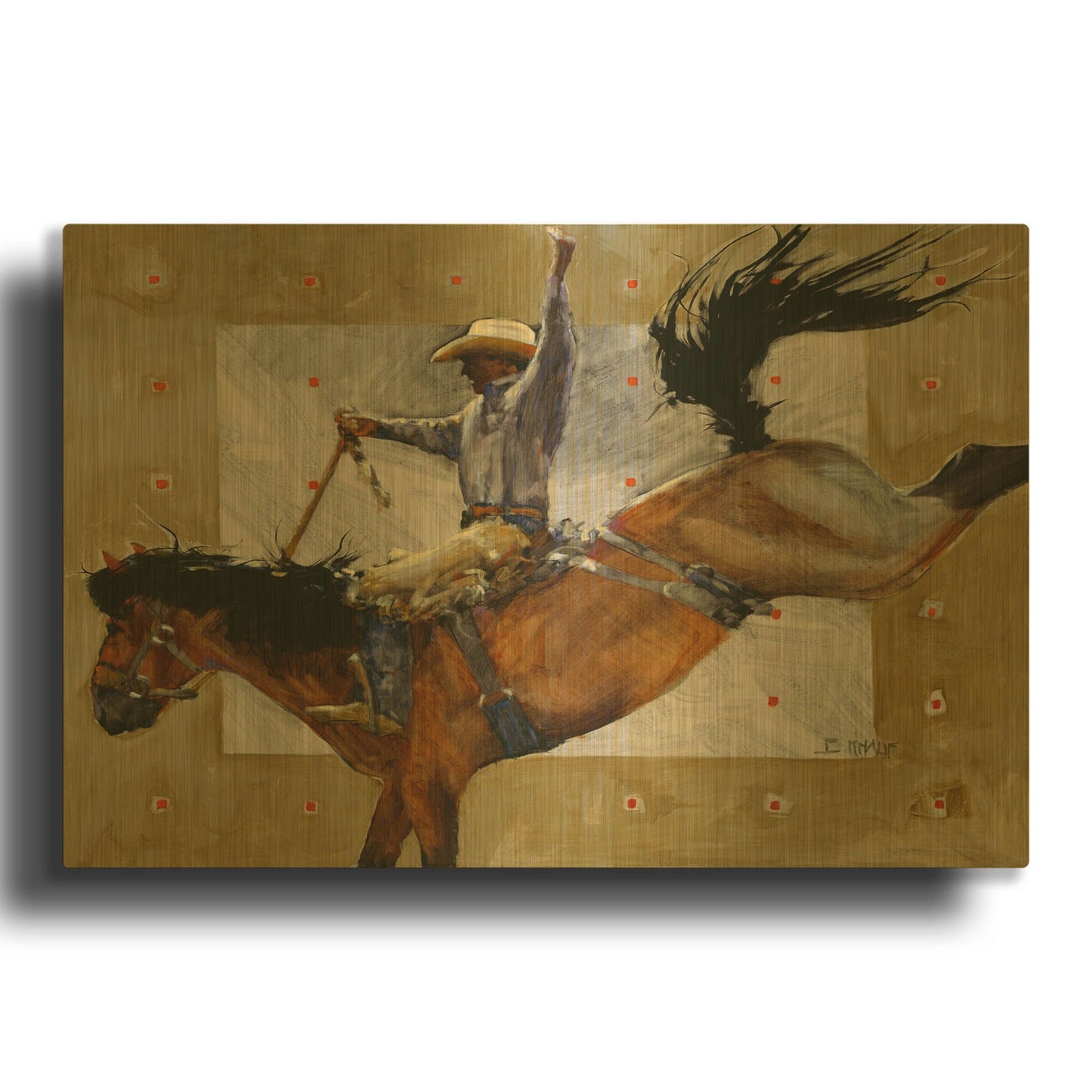 'On The Clock' By J. E. Knauf Gold Metal Wall Art