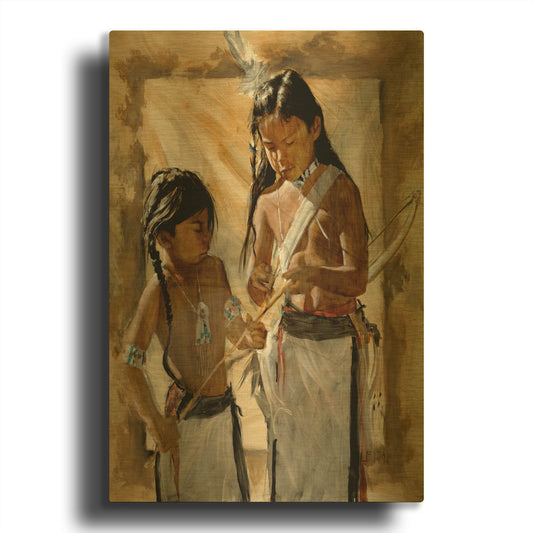 'Little Brothers' By J. E. Knauf Gold Metal Wall Art