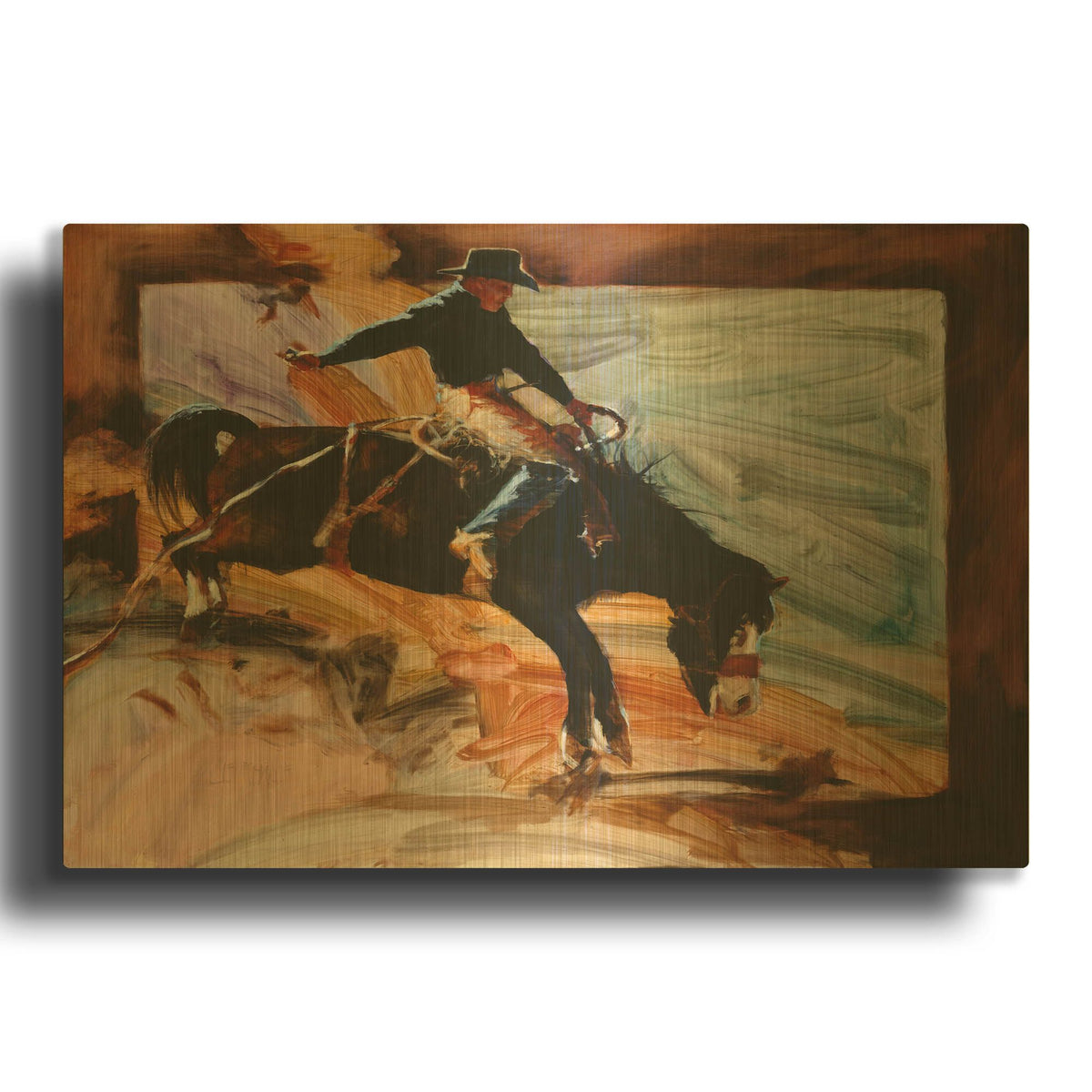 'Just Ridin' By J. E. Knauf Gold Metal Wall Art
