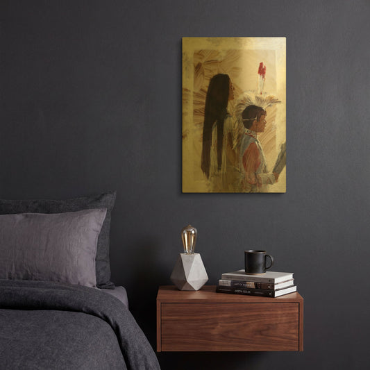 'At Papago' By J. E. Knauf Gold Metal Wall Art