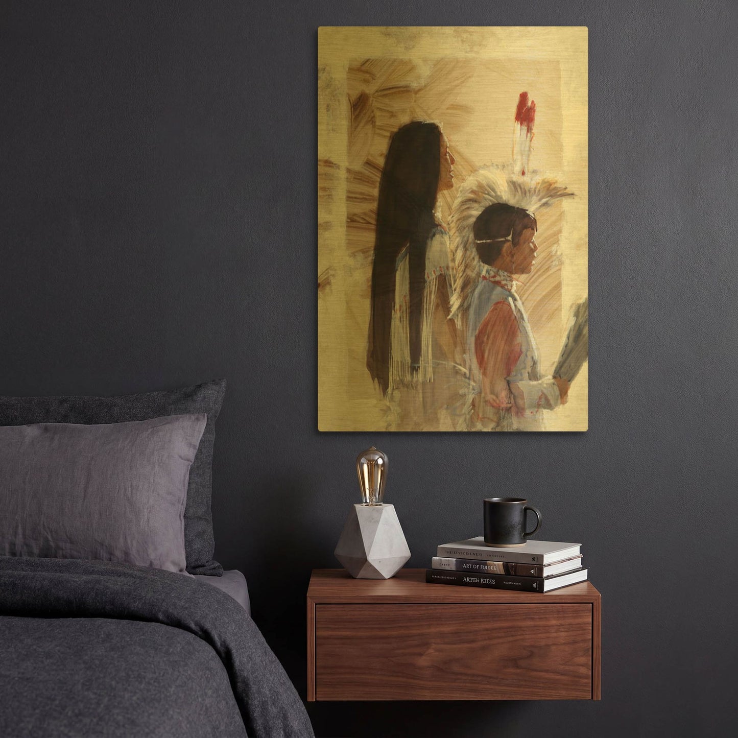 'At Papago' By J. E. Knauf Gold Metal Wall Art