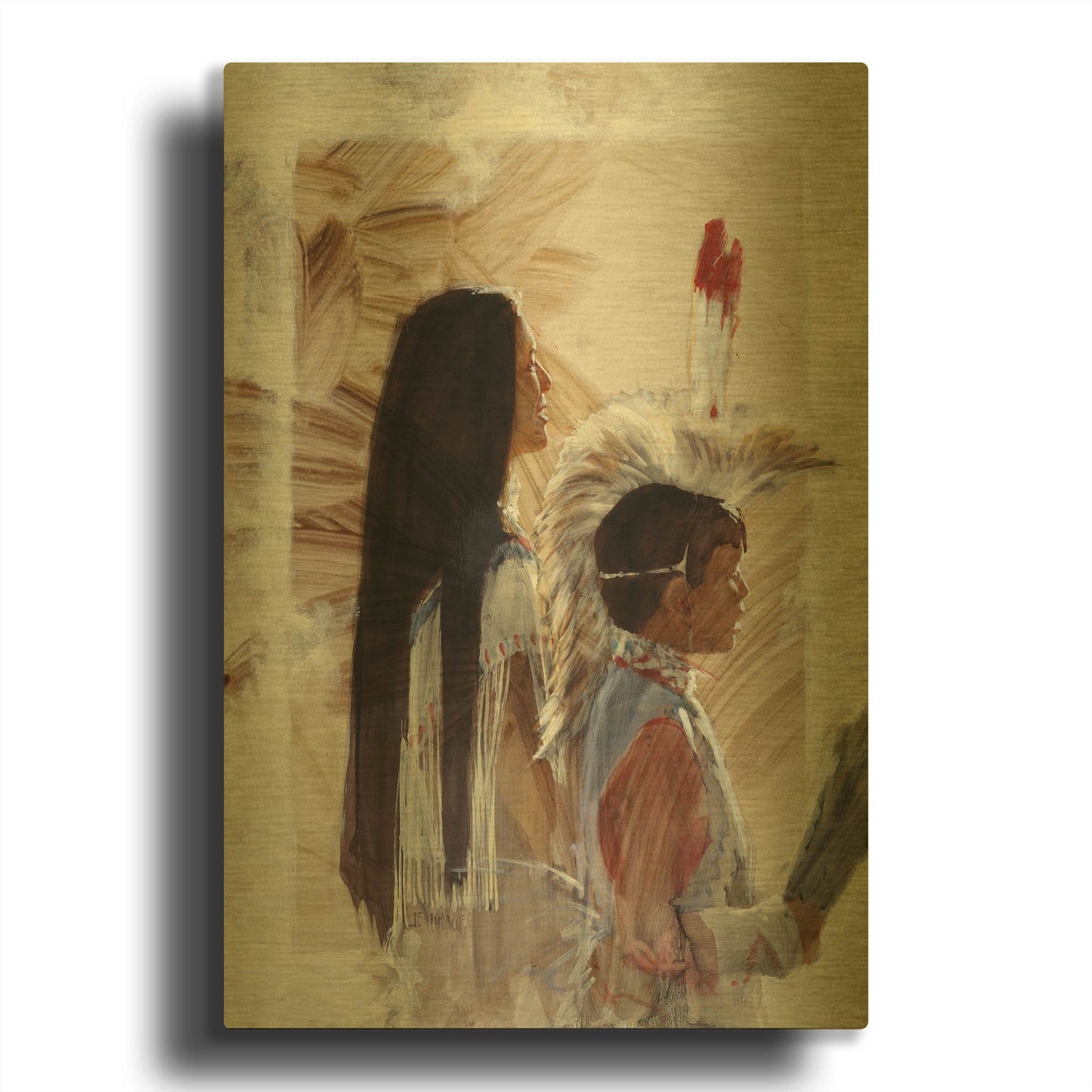 'At Papago' By J. E. Knauf Gold Metal Wall Art