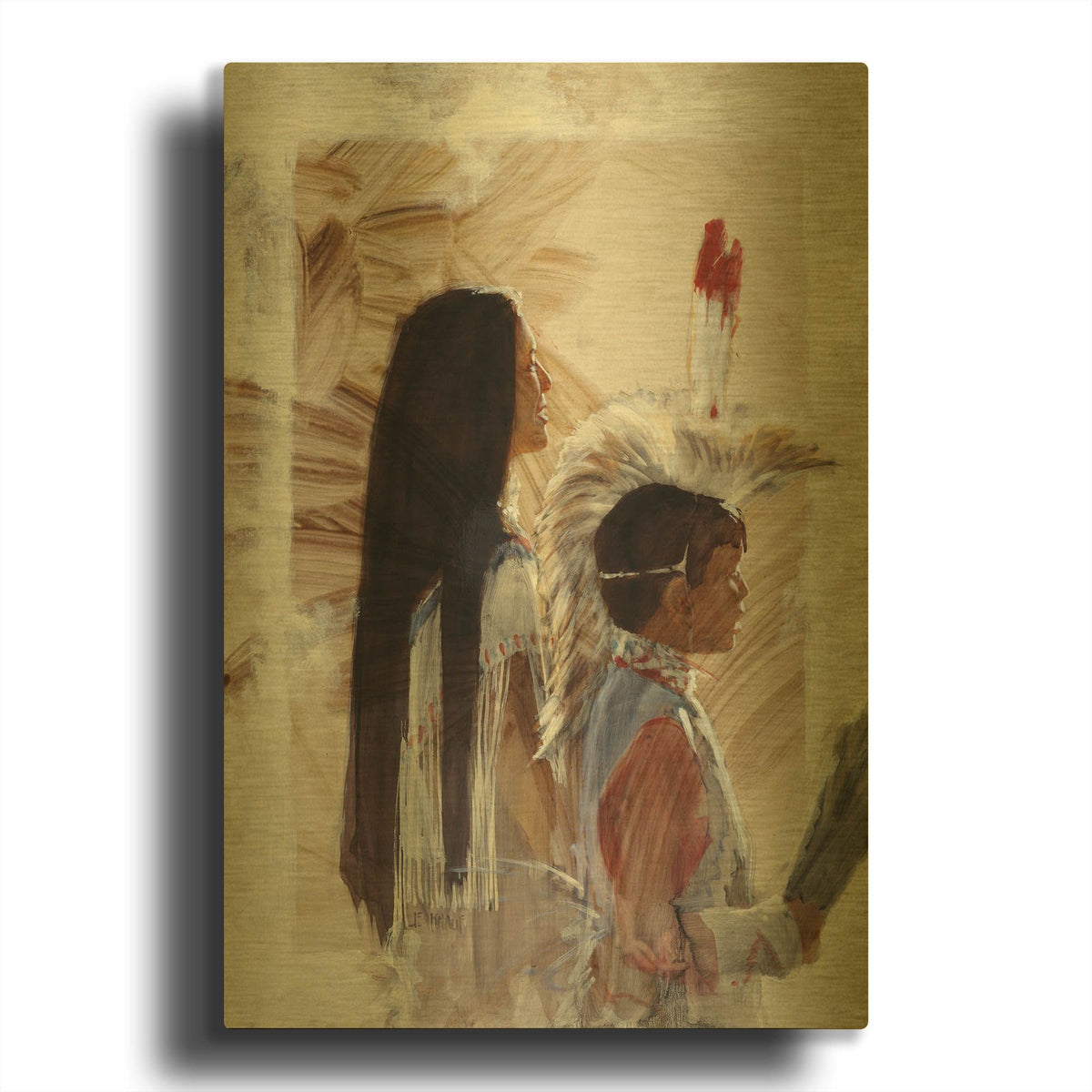 'At Papago' By J. E. Knauf Gold Metal Wall Art