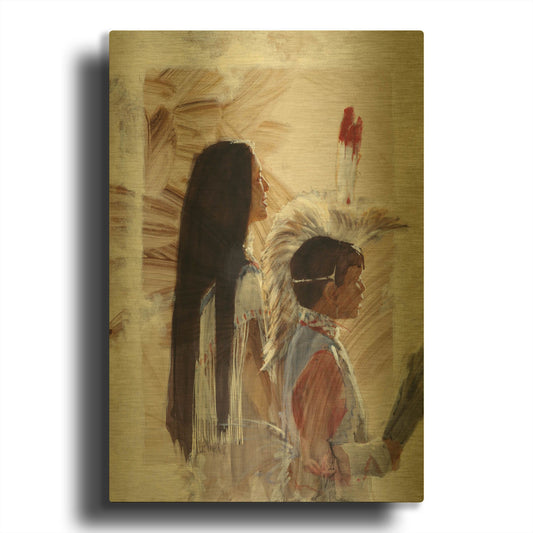 'At Papago' By J. E. Knauf Gold Metal Wall Art