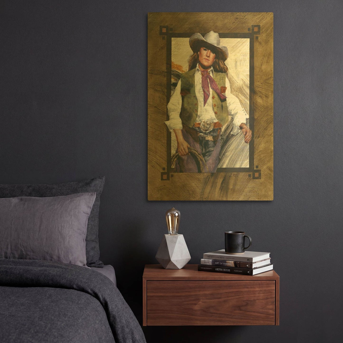 'Come On Over' By J. E. Knauf Gold Metal Wall Art