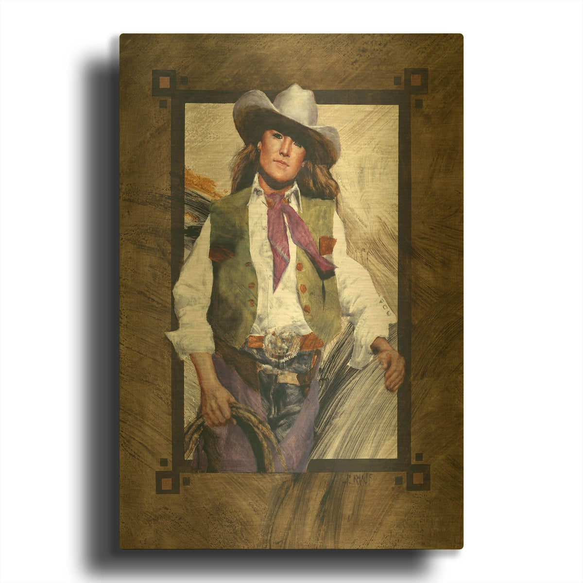 'Come On Over' By J. E. Knauf Gold Metal Wall Art