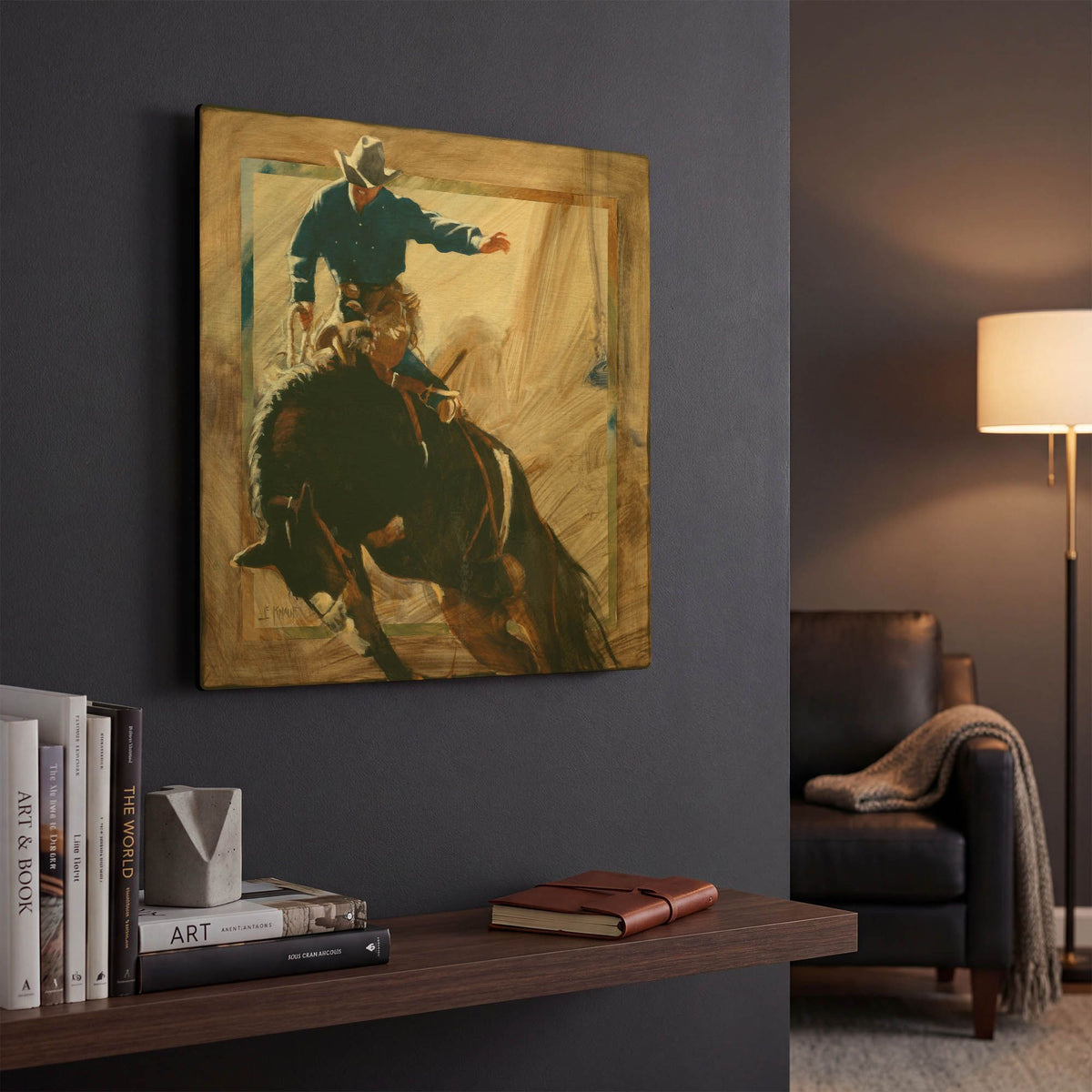 'Headin' By J. E. Knauf Gold Metal Wall Art