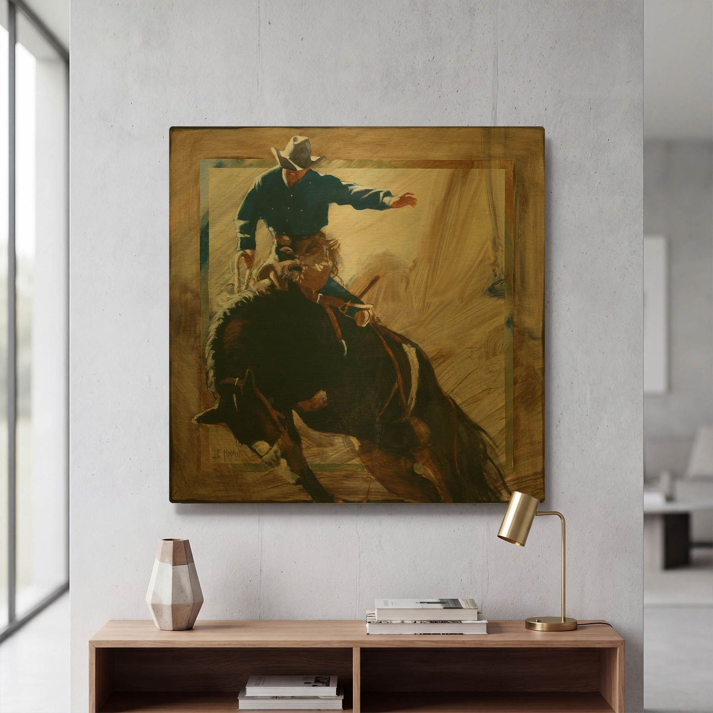 'Headin' By J. E. Knauf Gold Metal Wall Art