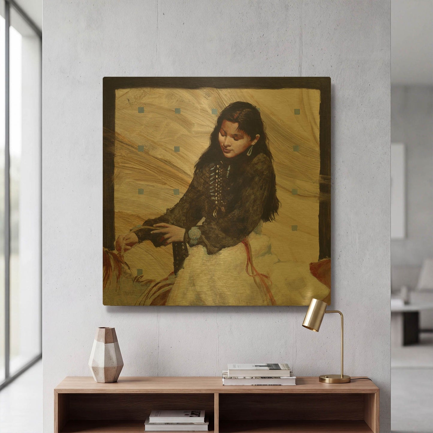 'On Family Land' By J. E. Knauf Gold Metal Wall Art