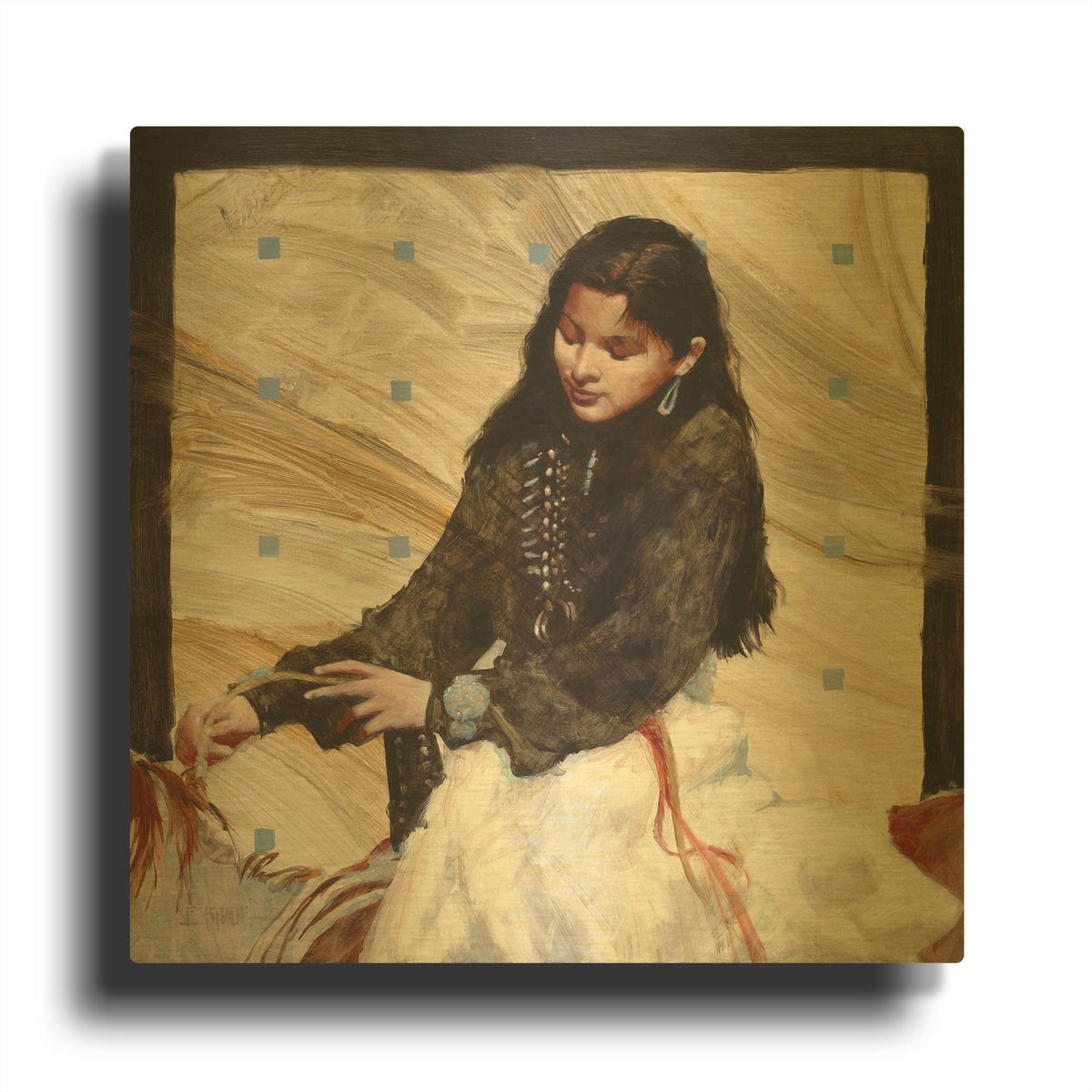 'On Family Land' By J. E. Knauf Gold Metal Wall Art