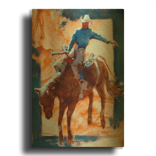 'Up In Back' By J. E. Knauf Gold Metal Wall Art