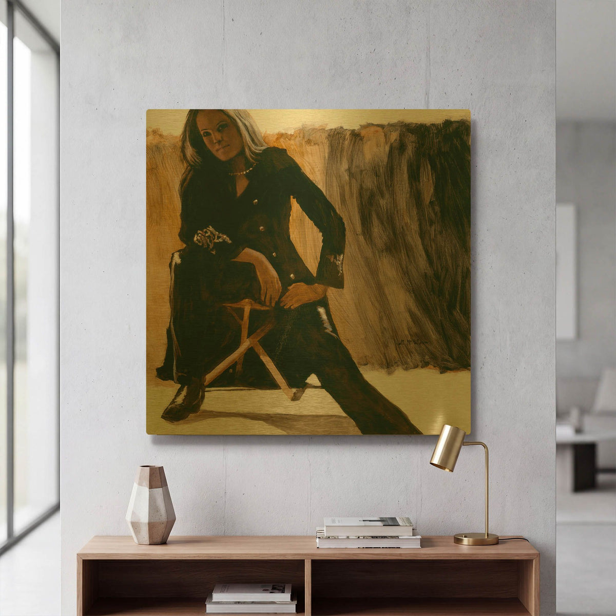 'Leathers' By J. E. Knauf Gold Metal Wall Art