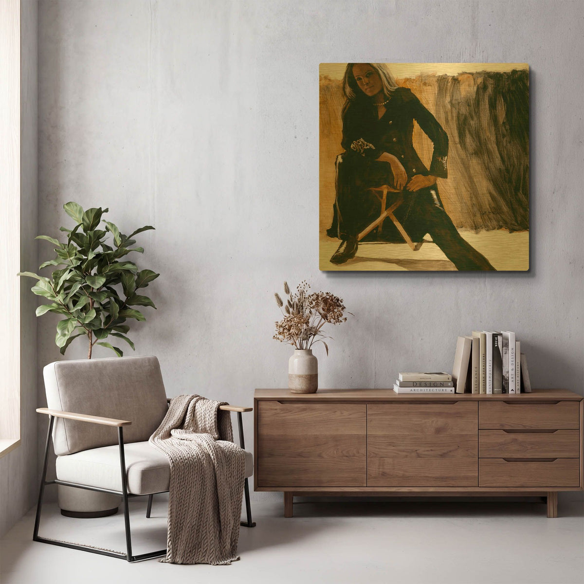 'Leathers' By J. E. Knauf Gold Metal Wall Art