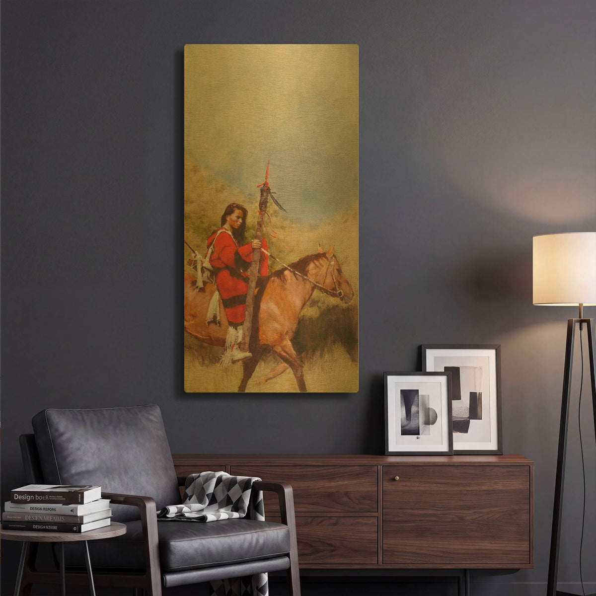 'Horse And Rider At A Walk' By J. E. Knauf Gold Metal Wall Art