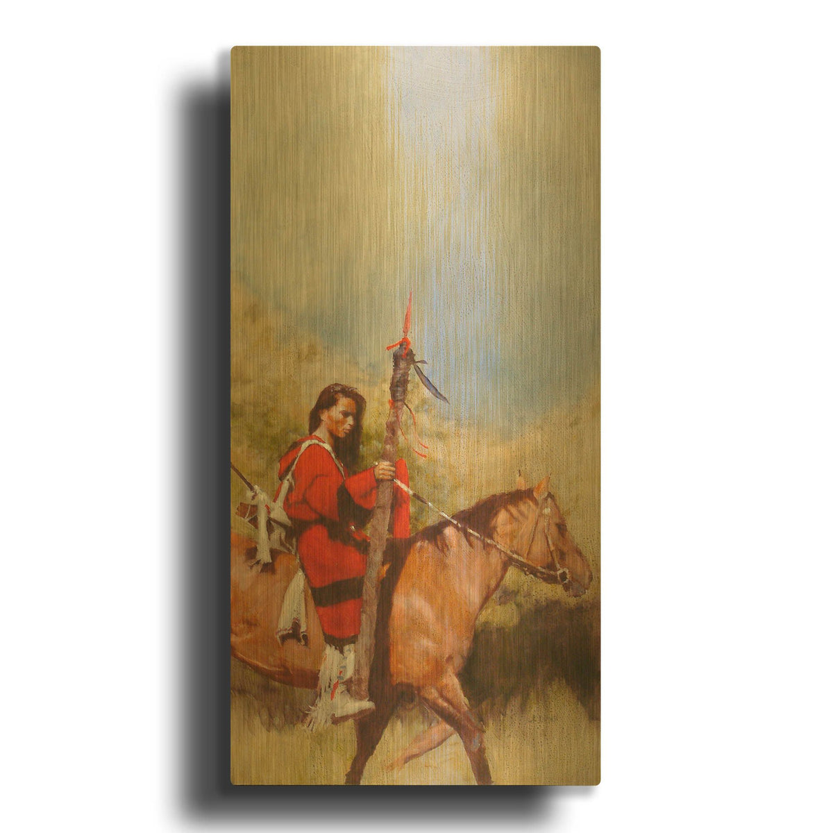 'Horse And Rider At A Walk' By J. E. Knauf Gold Metal Wall Art