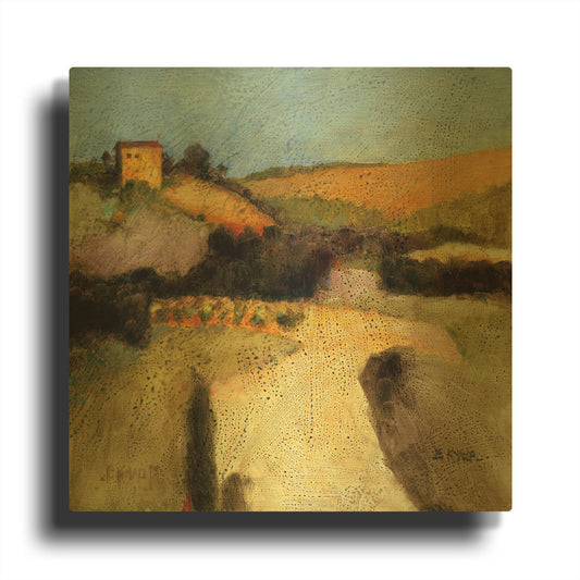 'Castello Pastine 1' By J. E. Knauf Gold Metal Wall Art
