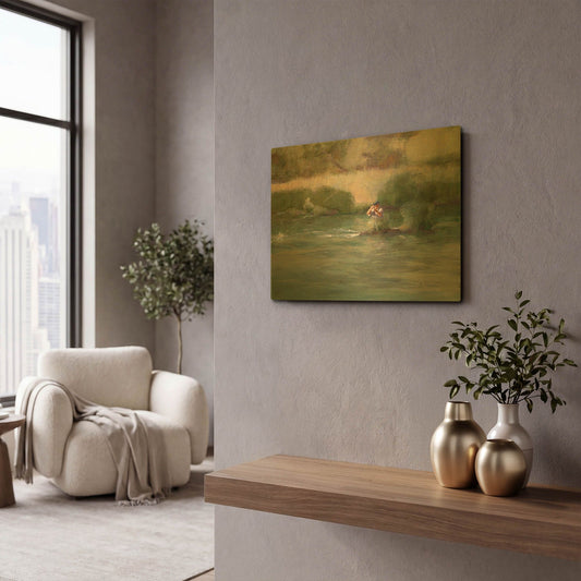 'Mike On The Deschutes' By J. E. Knauf Gold Metal Wall Art