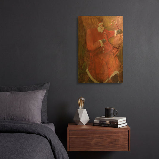 'Santa' By J. E. Knauf Gold Metal Wall Art