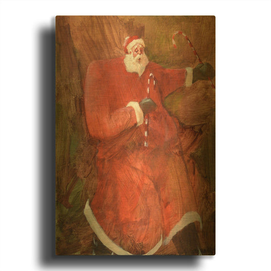'Santa' By J. E. Knauf Gold Metal Wall Art