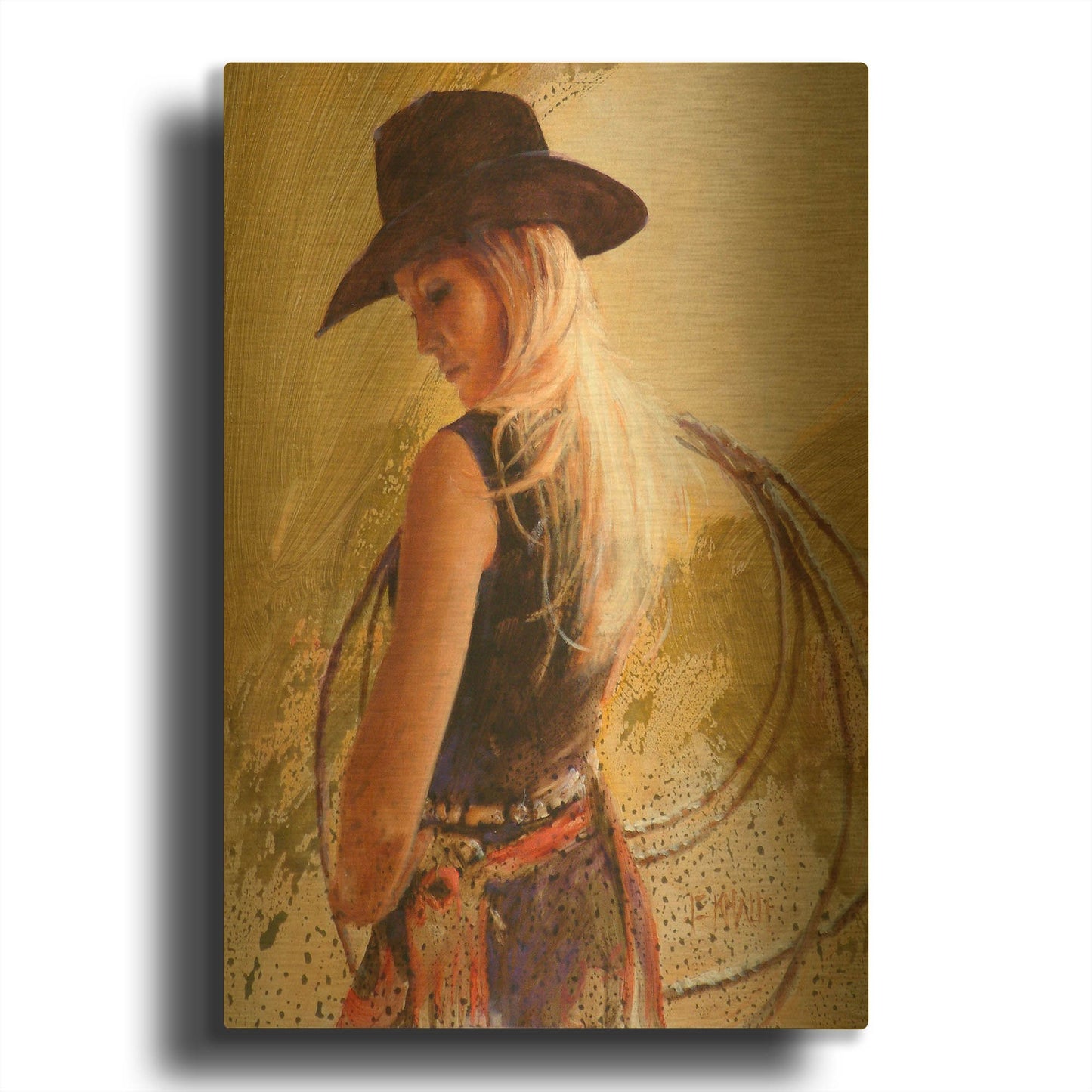 'Warming Up' By J. E. Knauf Gold Metal Wall Art