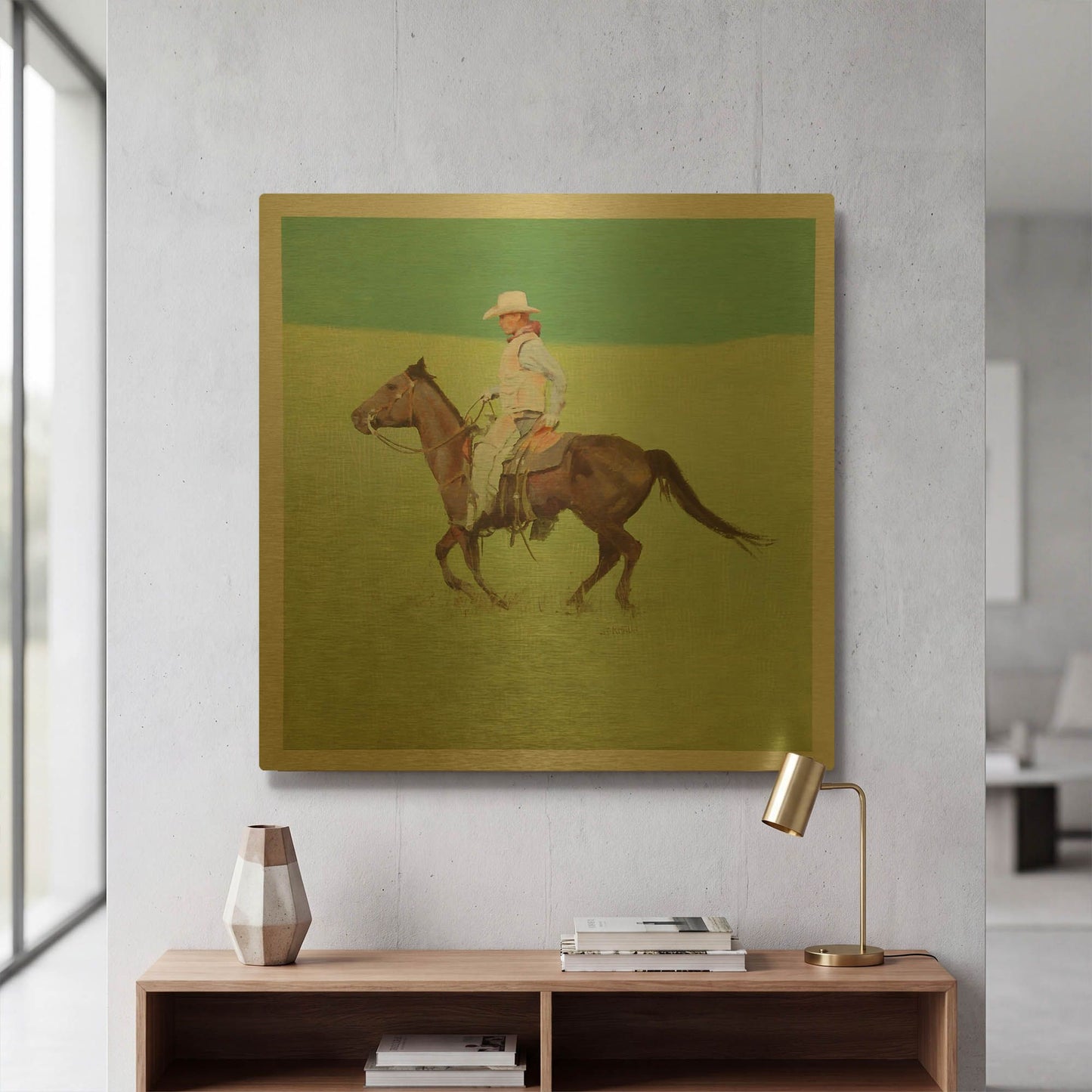 'Taking Care Of Business' By J. E. Knauf Gold Metal Wall Art