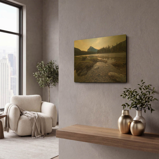 'Banff Sunrise 1' By Joe Reimer Photography Gold Metal Wall Art
