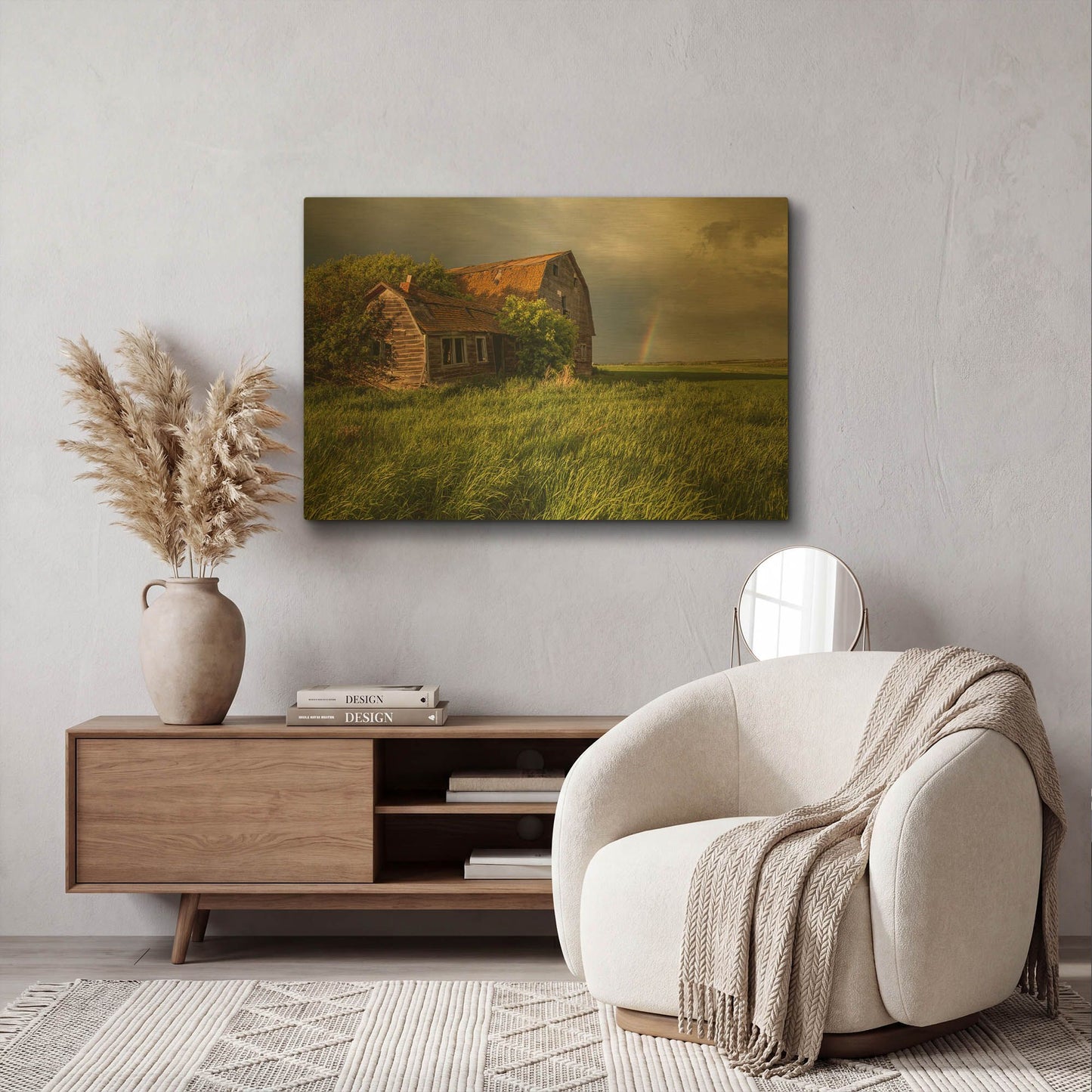 'Barn Sunset 2' By Joe Reimer Photography Gold Metal Wall Art