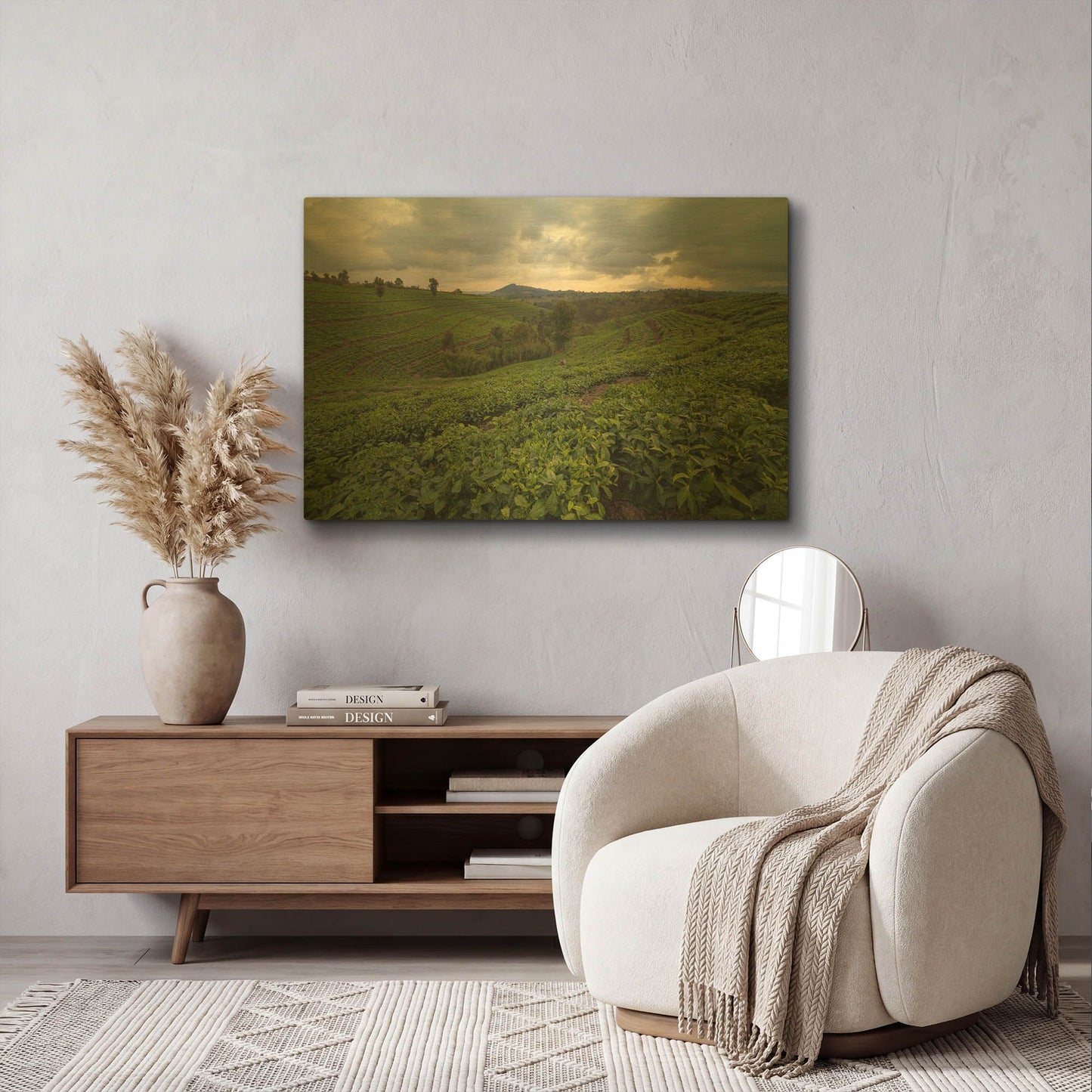 'Burundi Tea Field' By Joe Reimer Photography Gold Metal Wall Art