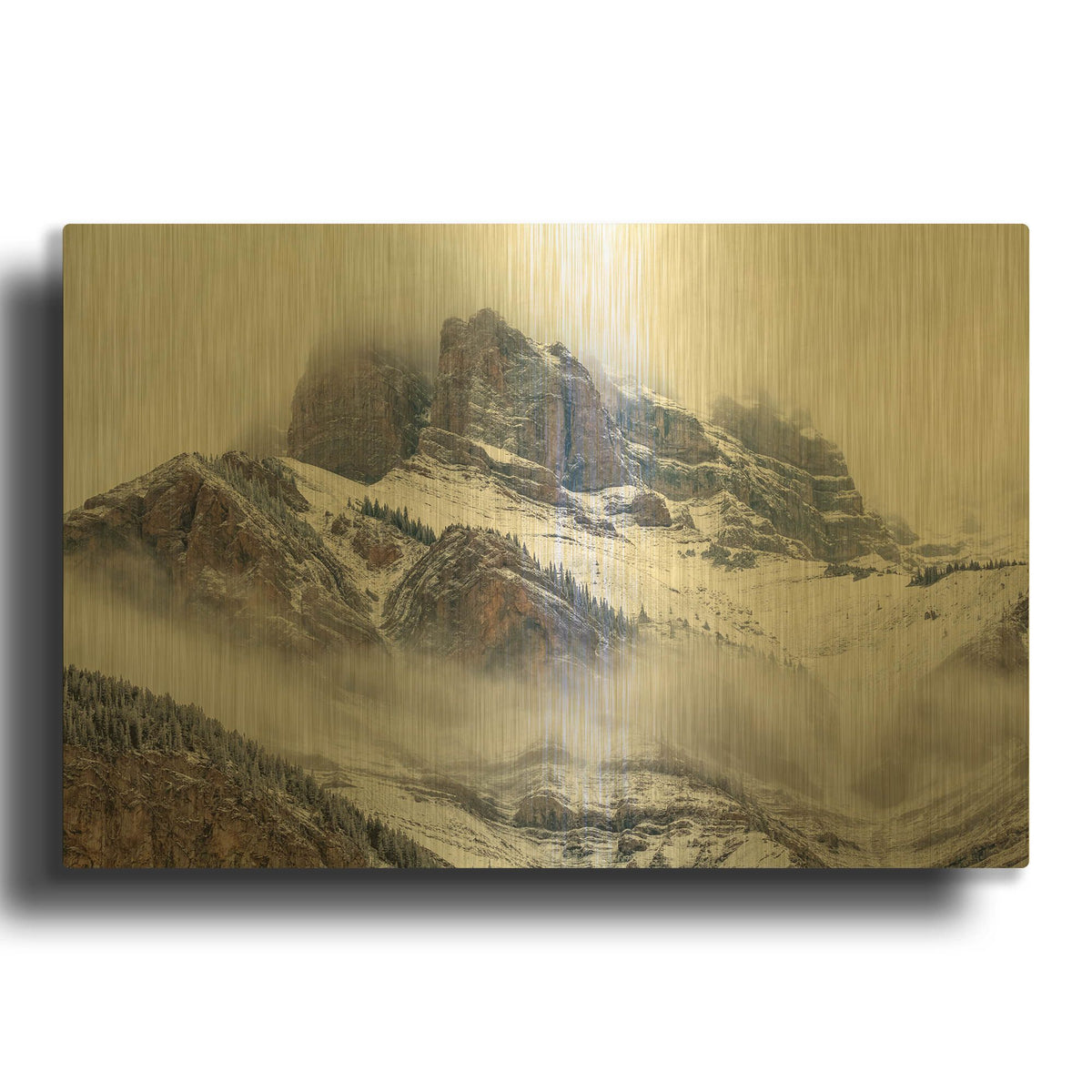 'Cascade Mountain 1' By Joe Reimer Photography Gold Metal Wall Art