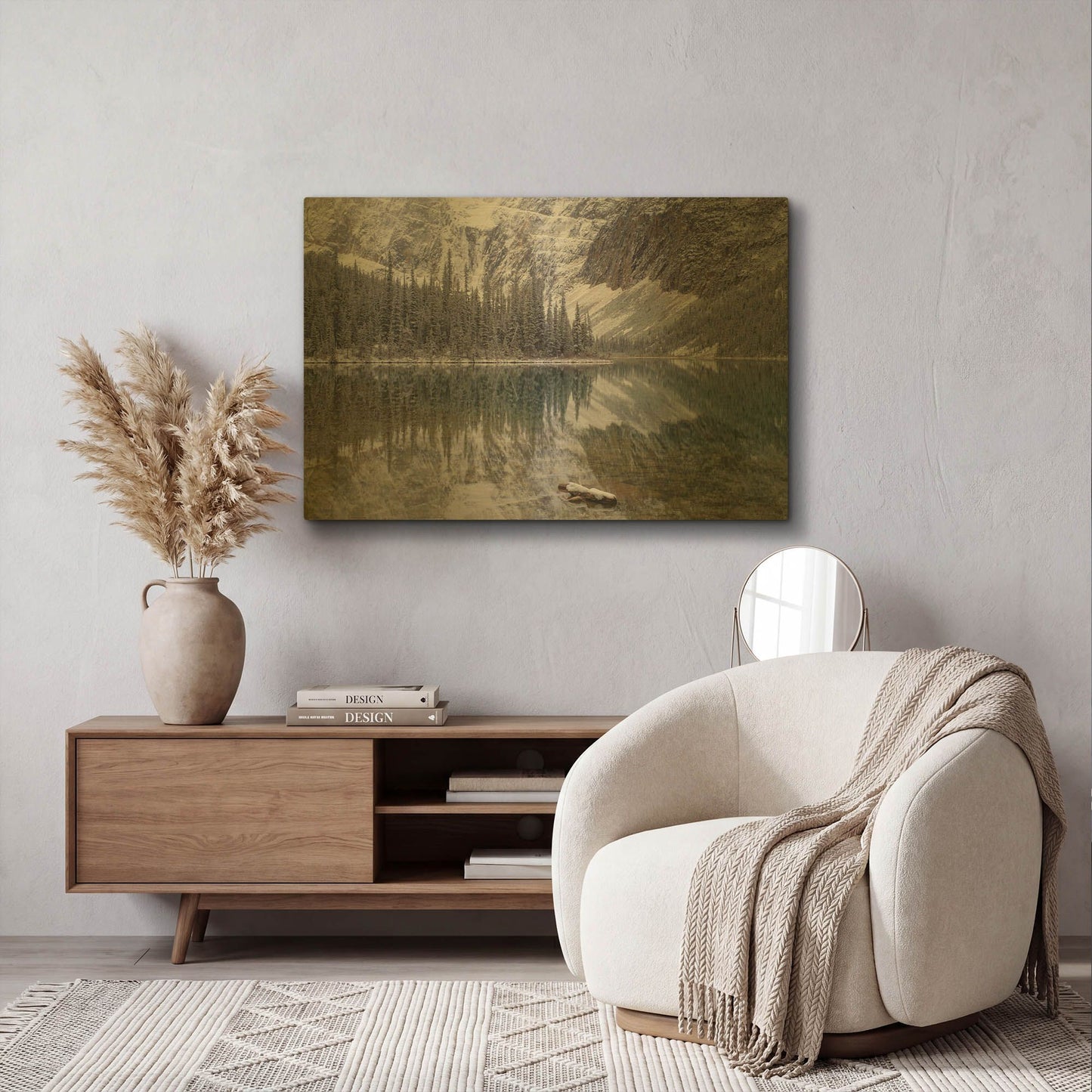 'Cavell Lake 1' By Joe Reimer Photography Gold Metal Wall Art