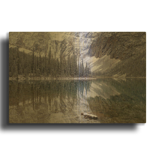 'Cavell Lake 1' By Joe Reimer Photography Gold Metal Wall Art