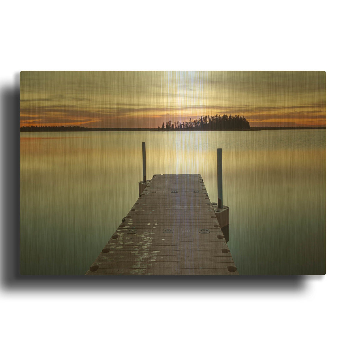 'Elk Island 1' By Joe Reimer Photography Gold Metal Wall Art