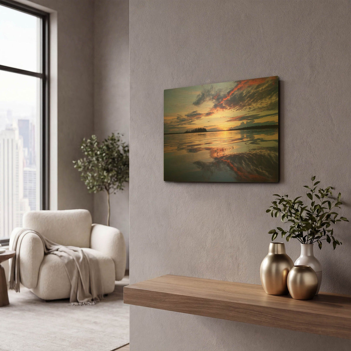 'Elk Island 2' By Joe Reimer Photography Gold Metal Wall Art
