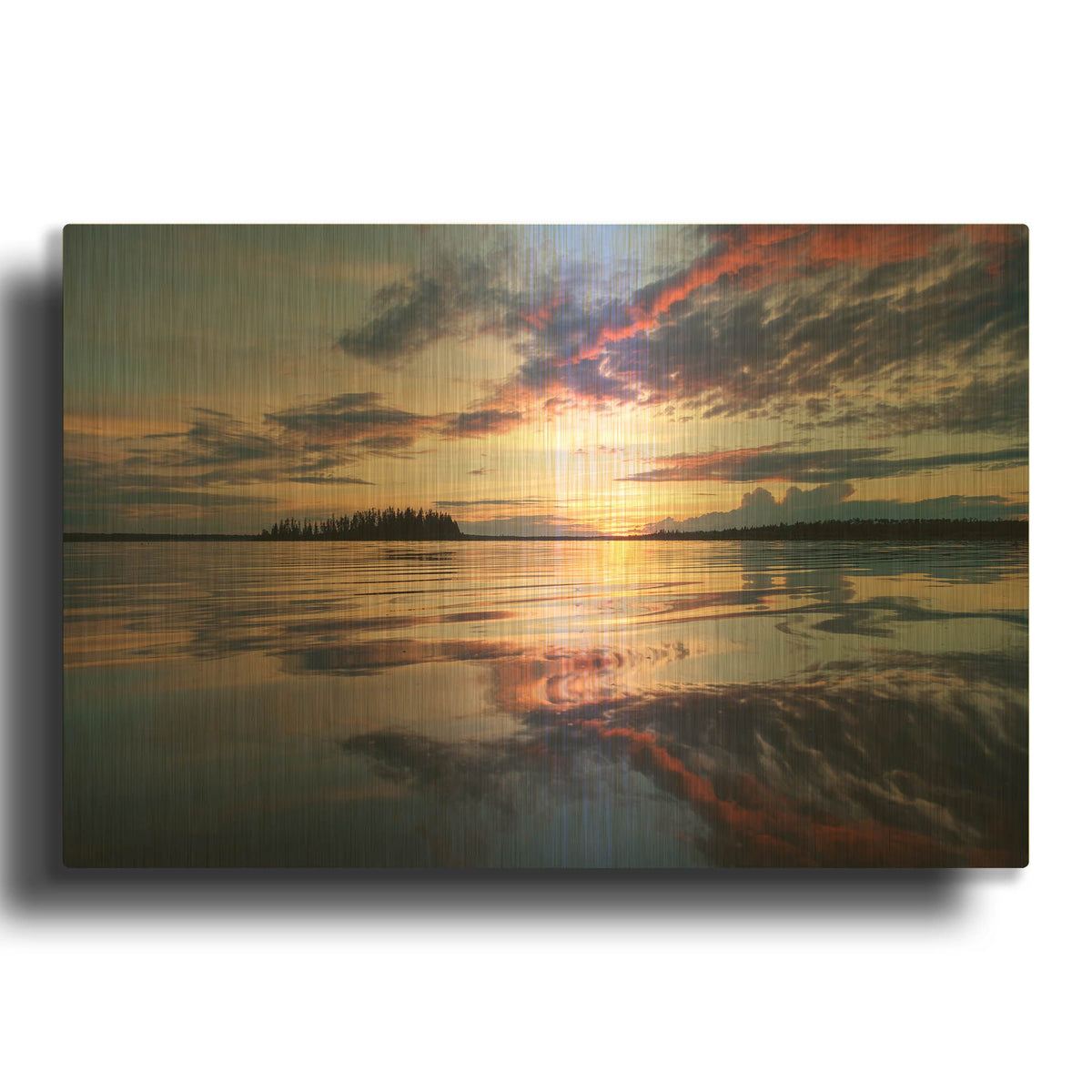 'Elk Island 2' By Joe Reimer Photography Gold Metal Wall Art