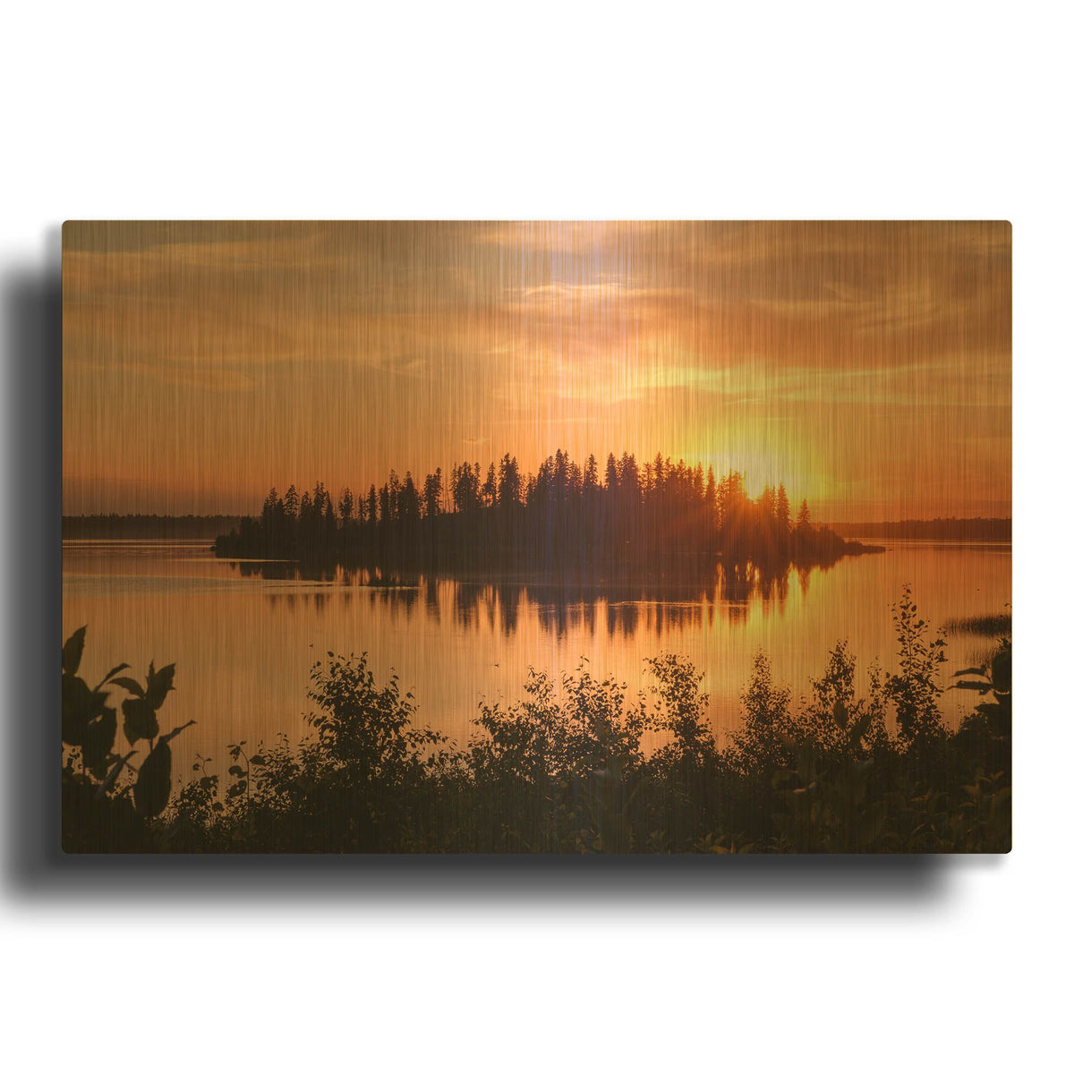 'Elk Island 4' By Joe Reimer Photography Gold Metal Wall Art