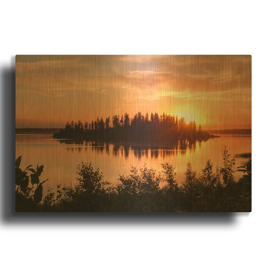 'Elk Island 4' By Joe Reimer Photography Gold Metal Wall Art