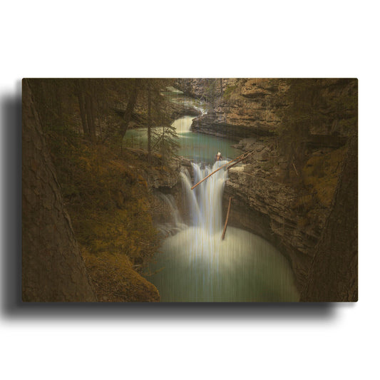 'Johnston Canyon 1' By Joe Reimer Photography Gold Metal Wall Art