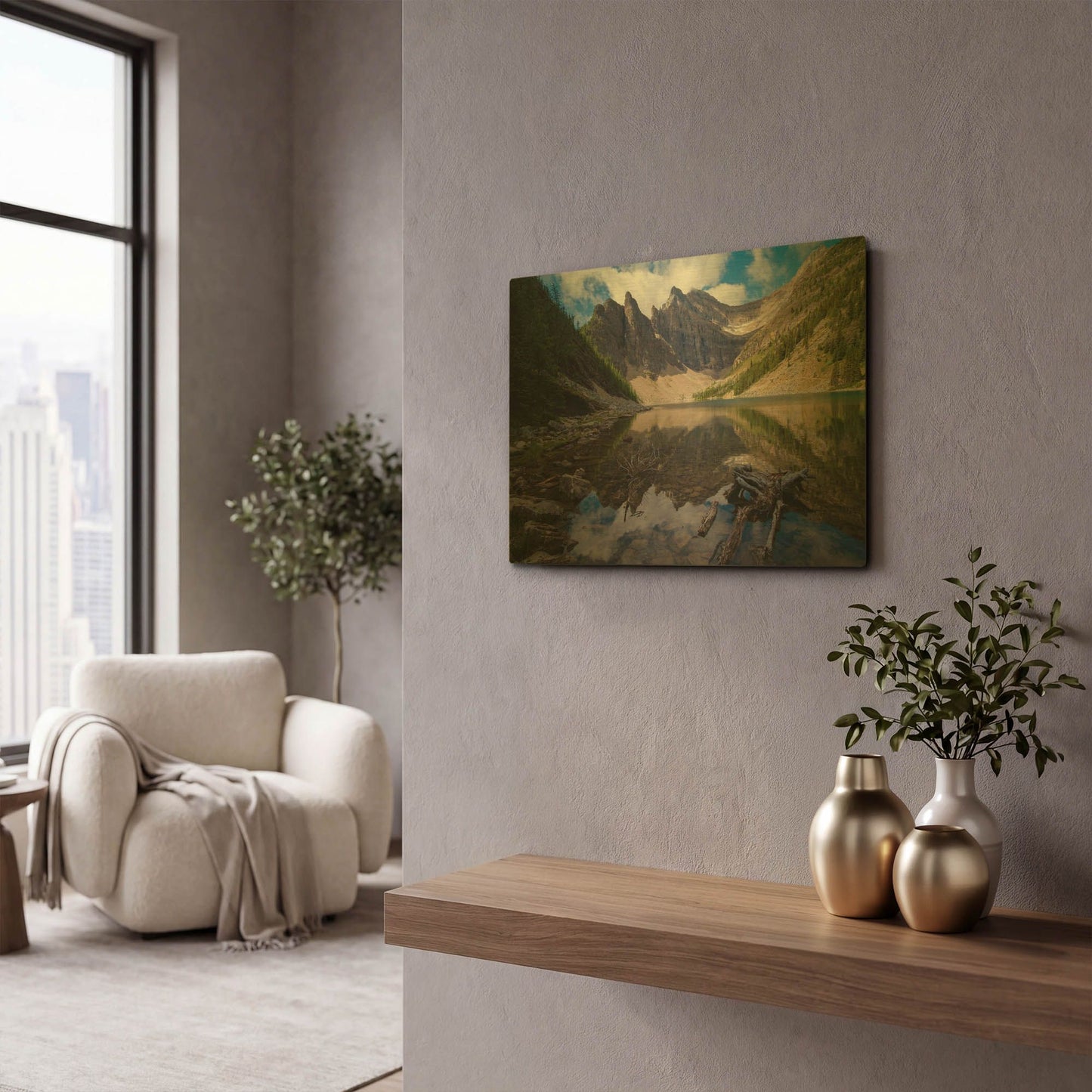 'Lake Agnes 1' By Joe Reimer Photography Gold Metal Wall Art