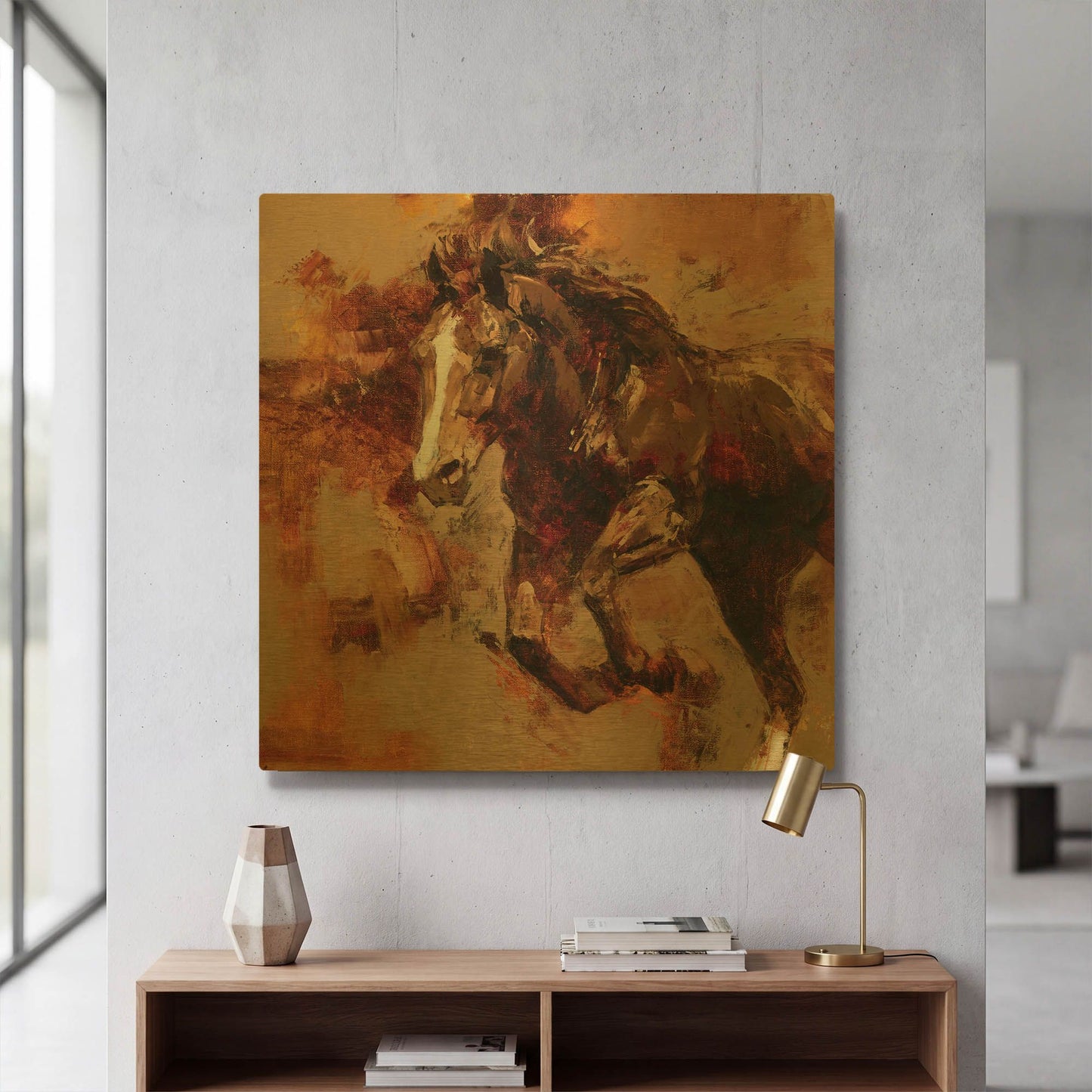 'Earth, Wind, Fire' By Julie T Gold Metal Wall Art