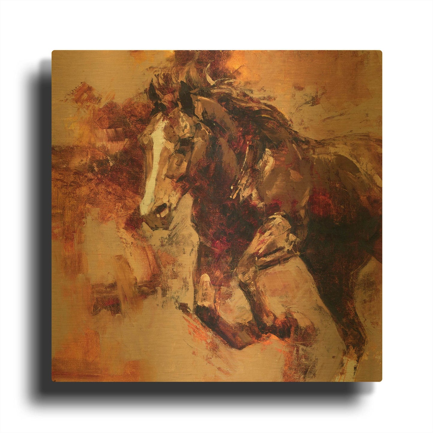 'Earth, Wind, Fire' By Julie T Gold Metal Wall Art