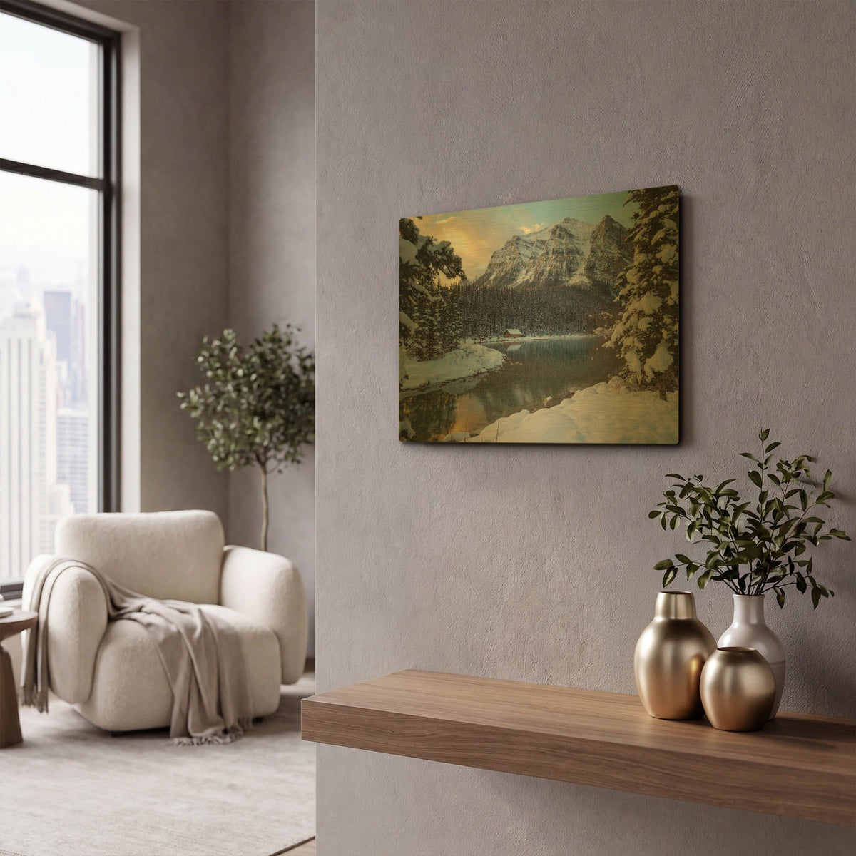 'Lake Louise 4' By Joe Reimer Photography Gold Metal Wall Art