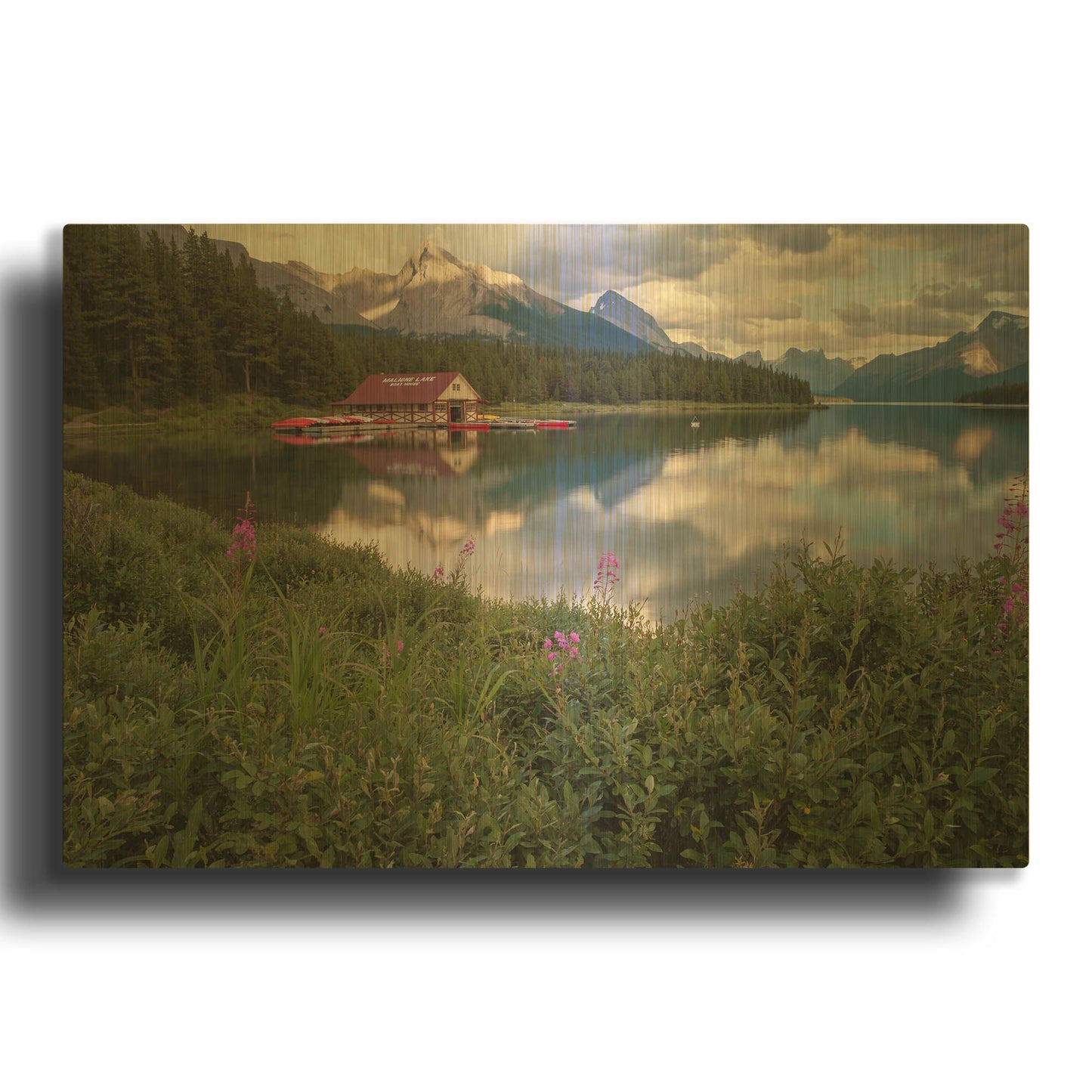 'Maligne Lake 1' By Joe Reimer Photography Gold Metal Wall Art