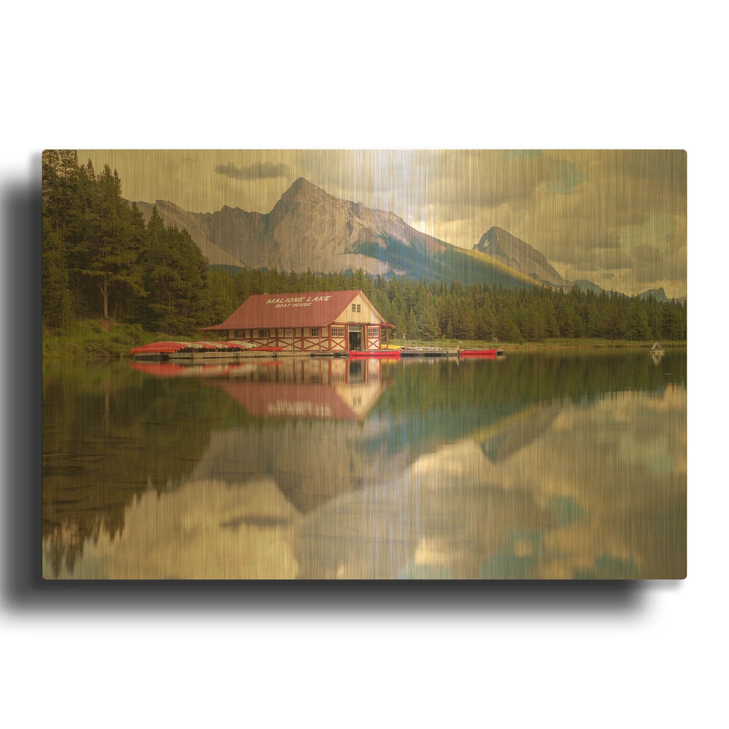 'Maligne Lake 2' By Joe Reimer Photography Gold Metal Wall Art
