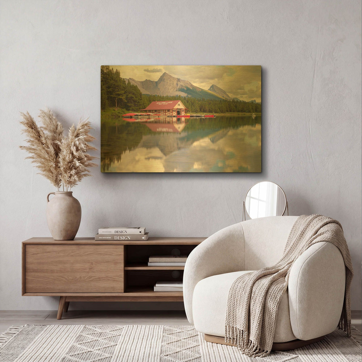 'Maligne Lake 2' By Joe Reimer Photography Gold Metal Wall Art