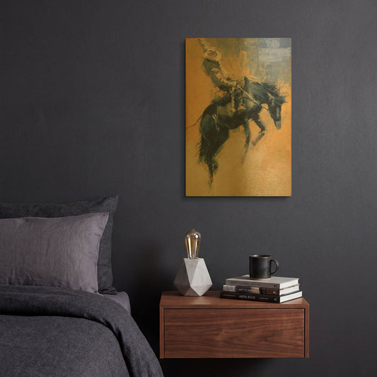 'Mood Indigo III' By Julie T Gold Metal Wall Art